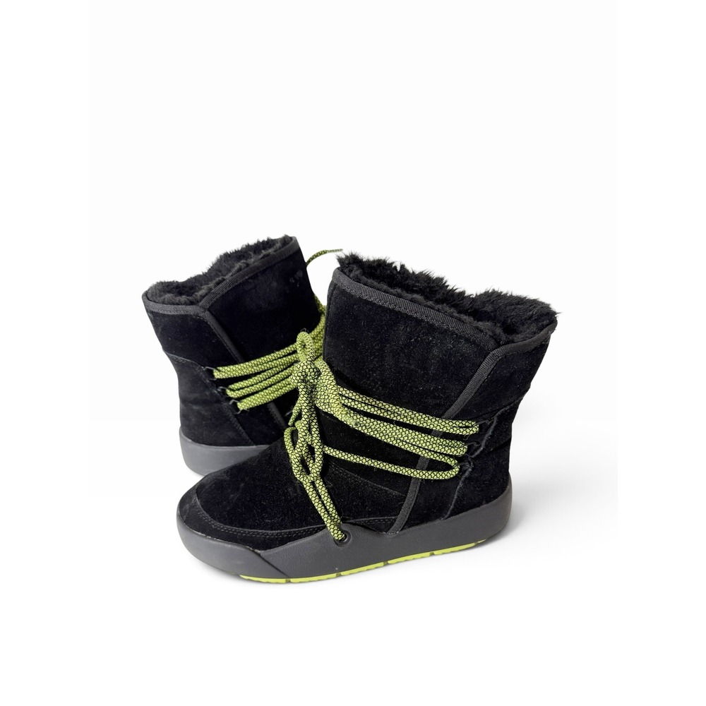 Baretraps Desha Womens Y2K Black Neon Green Suede Winter Platform Boots Size 7